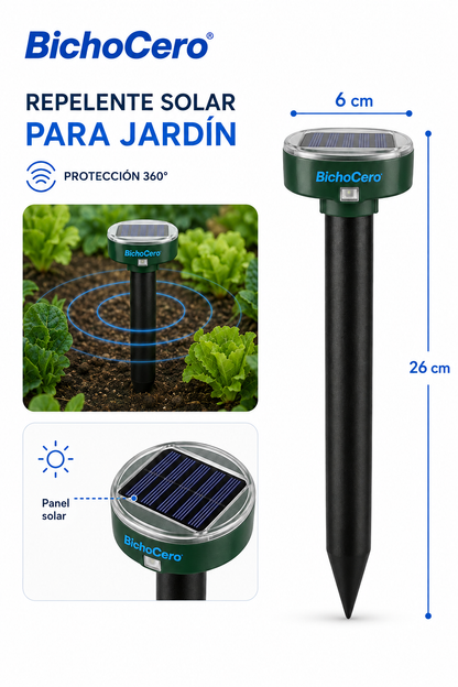 BichoCero JARDIN - Estaca Repelente Ahuyentador