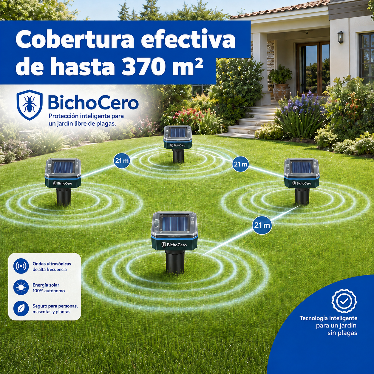 BichoCero JARDIN - Estaca Repelente Ahuyentador